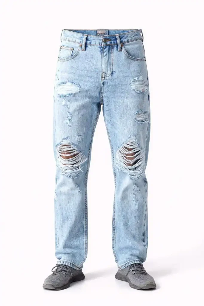 Baggy Fit Destroy Blue Jeans Supplier for Malta 683x1024
